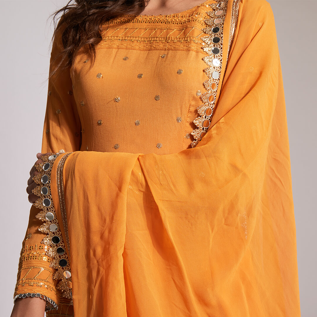 Orange Palazzo Indian Outfit