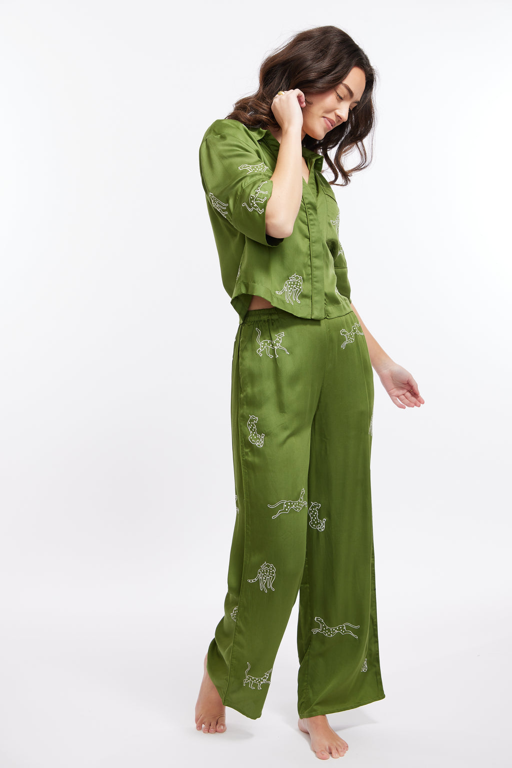 Leopard Loungewear Set - Garden Party (Green)
