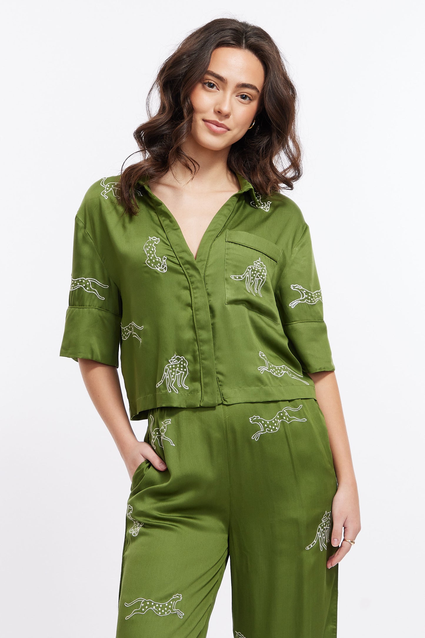 Leopard Loungewear Set - Garden Party (Green)