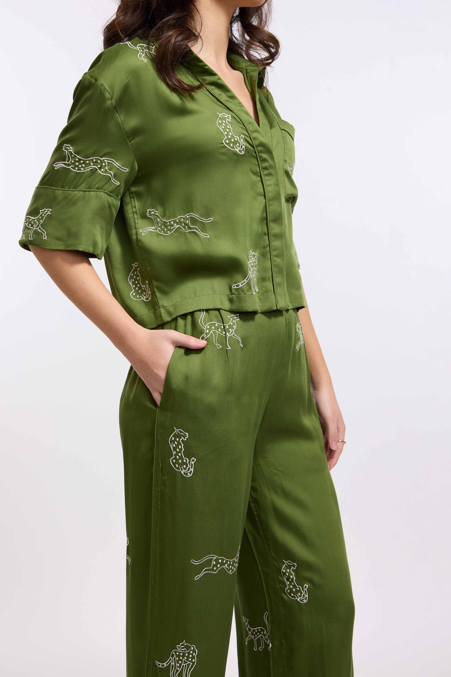 Leopard Loungewear Set - Garden Party (Green)