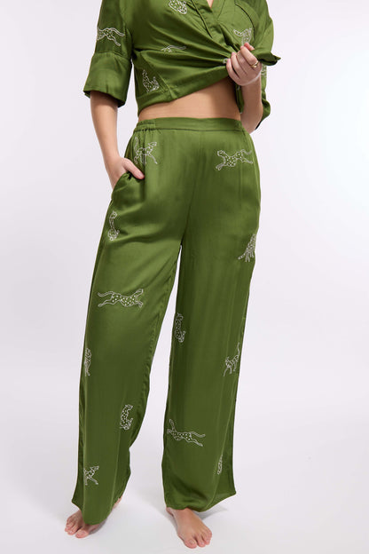 Leopard Loungewear Set - Garden Party (Green)