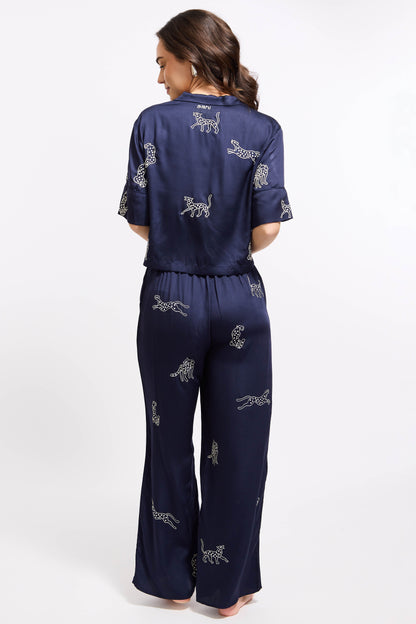 Leopard Loungewear Set - Midnight Jubilee (Navy)