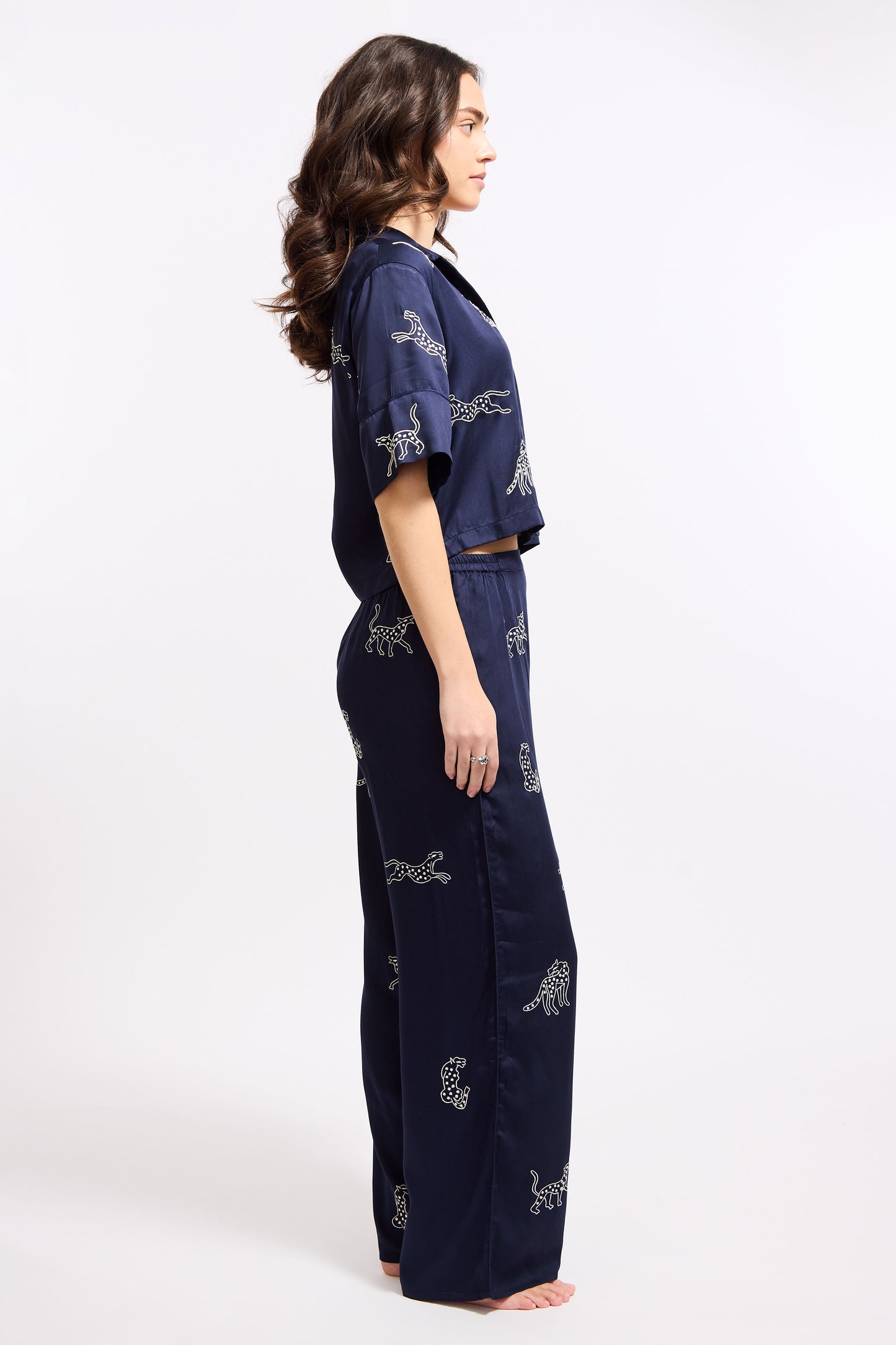 Leopard Loungewear Set - Midnight Jubilee (Navy)