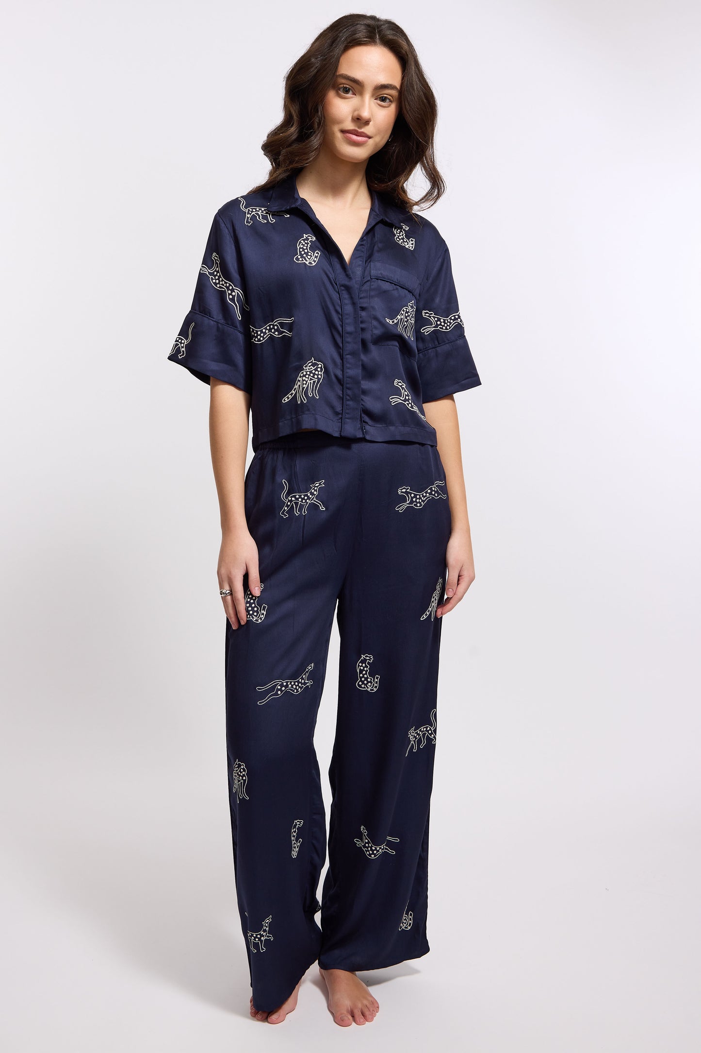 Leopard Loungewear Set - Midnight Jubilee (Navy)