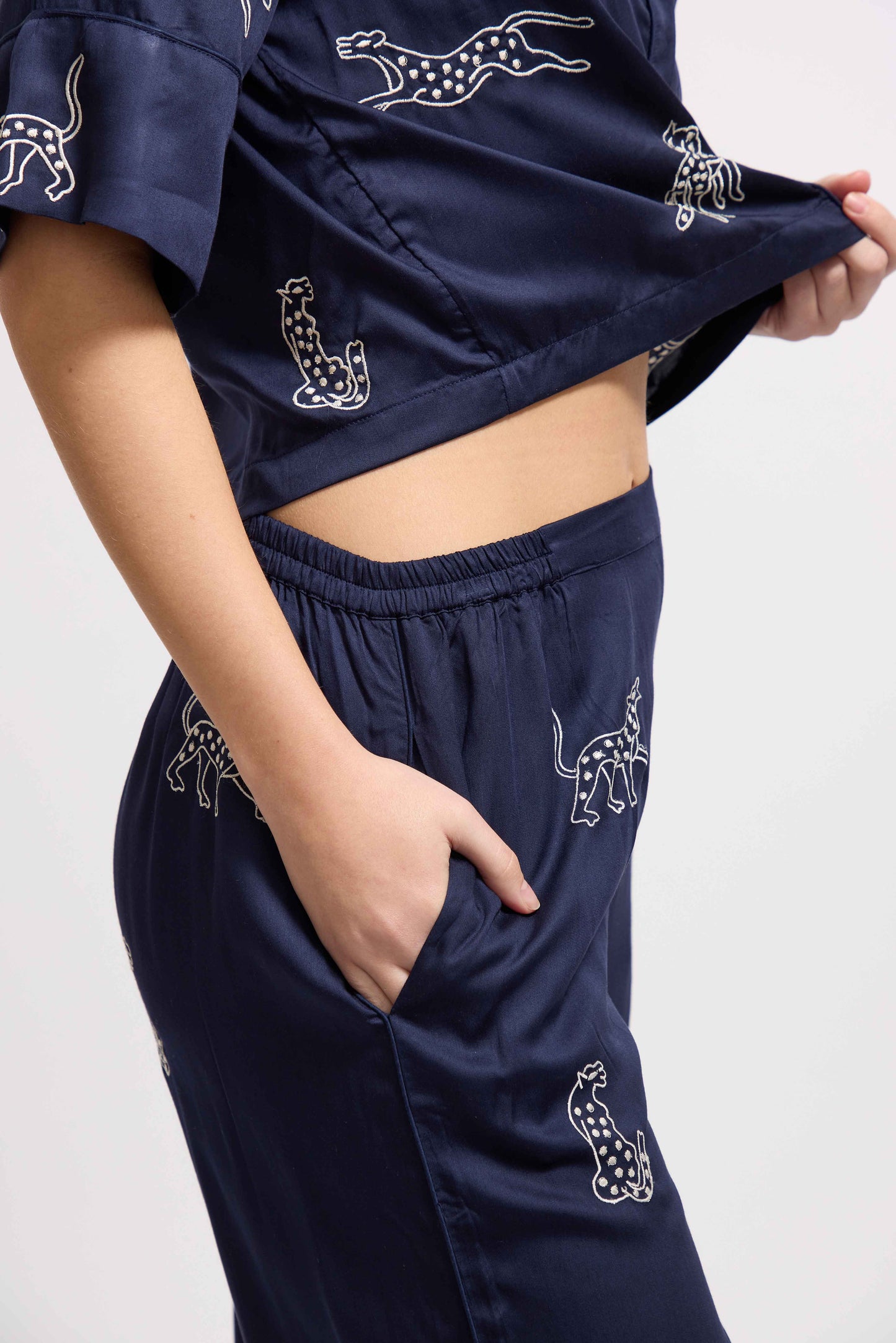 Leopard Loungewear Set - Midnight Jubilee (Navy)