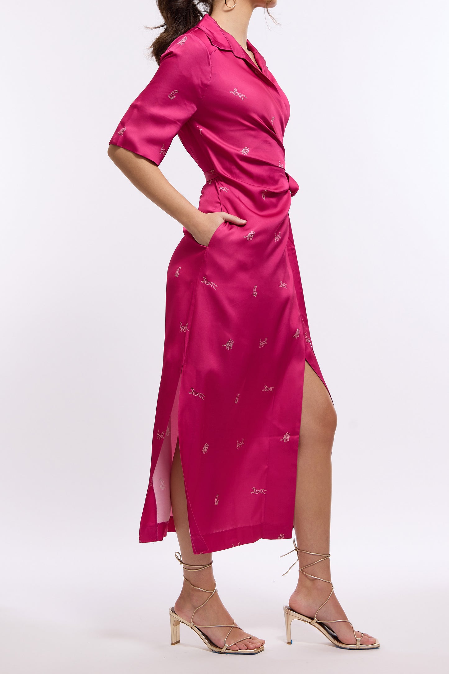 Zoya Wrap Dress (Pink)