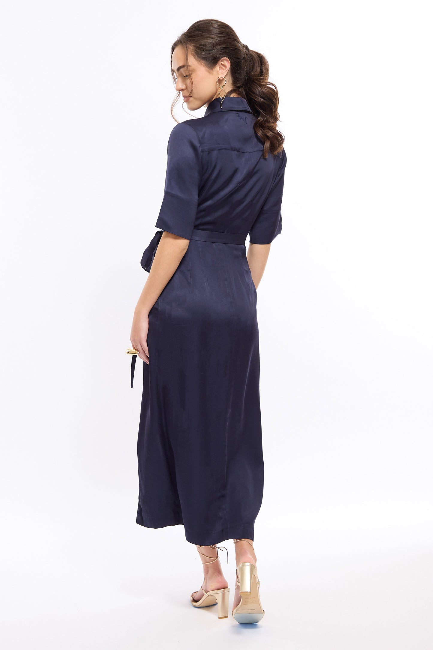 Zoya Wrap Dress (Navy)