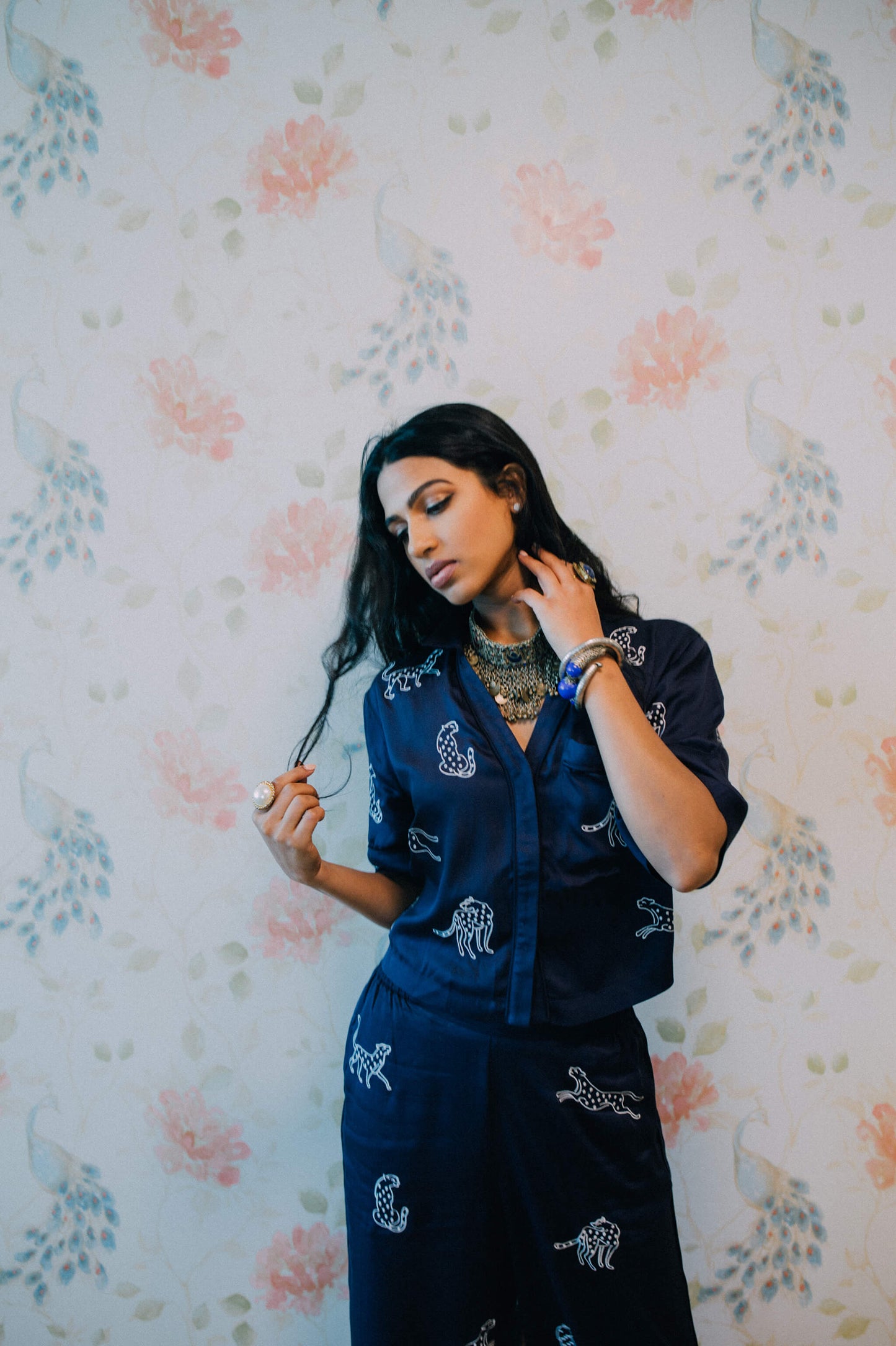 Leopard Loungewear Set - Midnight Jubilee (Navy)