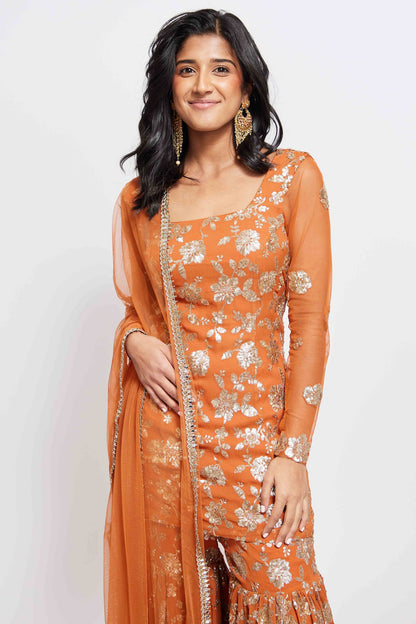 Naya Gharara / Mini Dress (Copper)