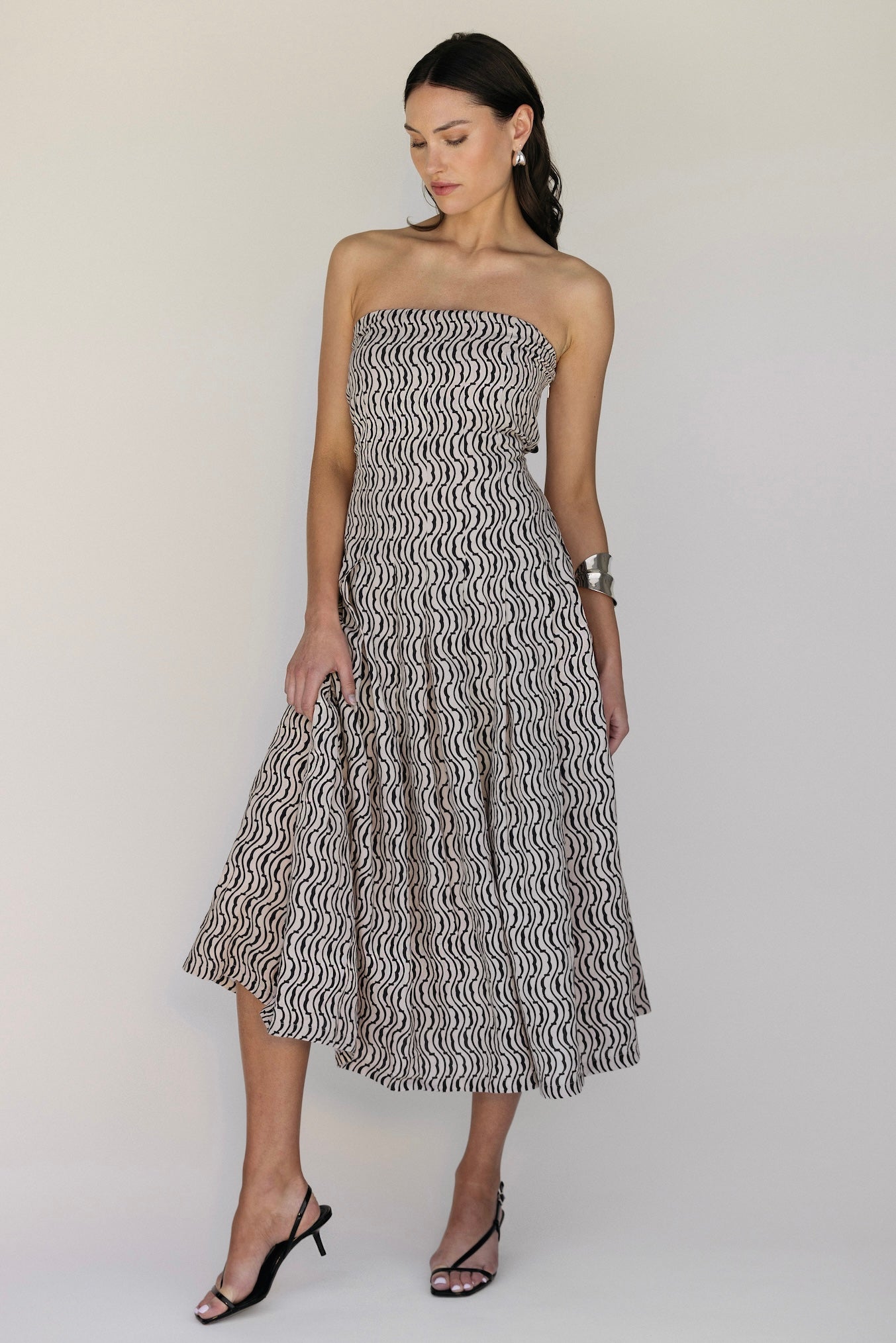 Summer dress, linen dress, strapless dress, cotton dress, beach dress 