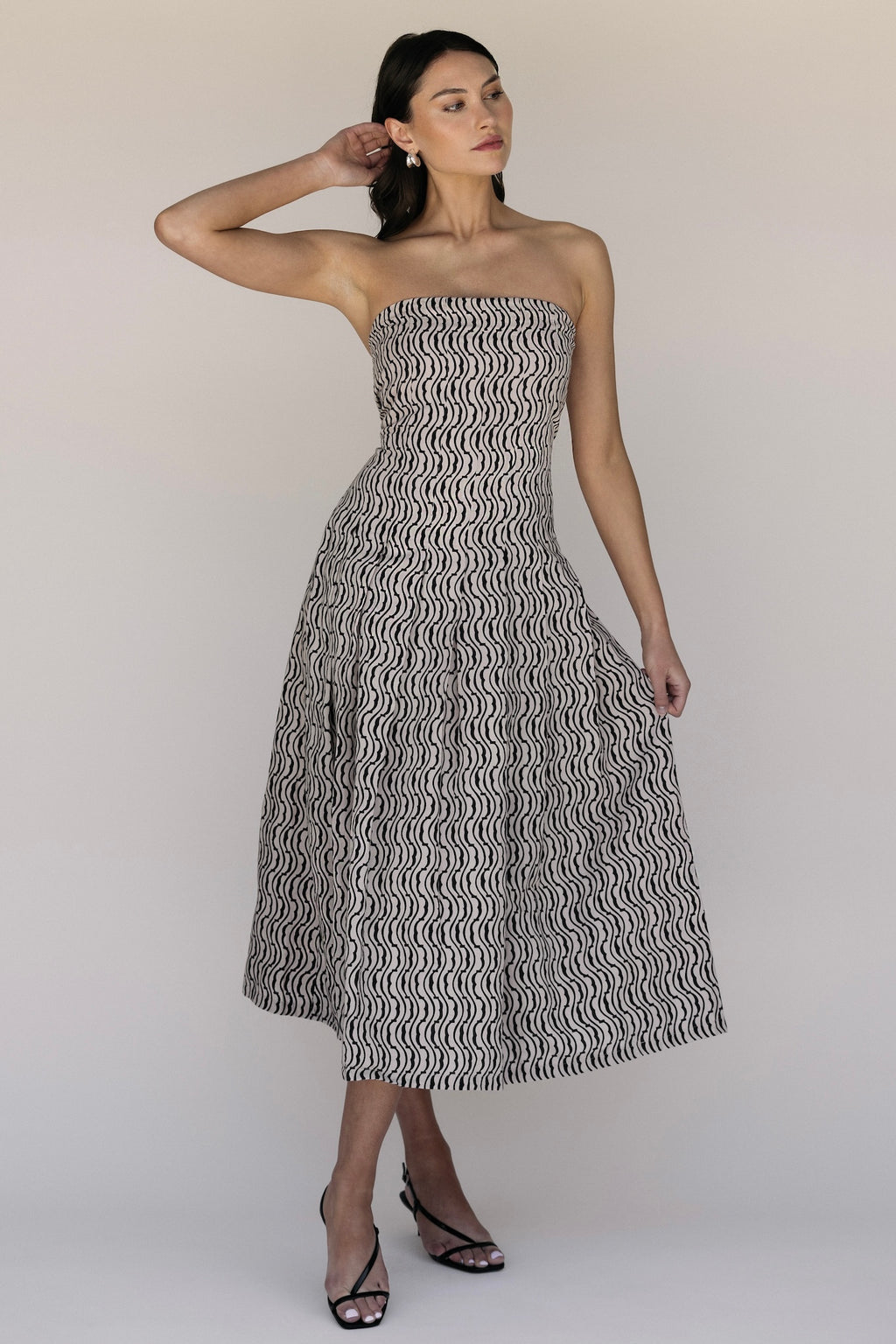 Summer dress, linen dress, strapless dress, cotton dress, beach dress 