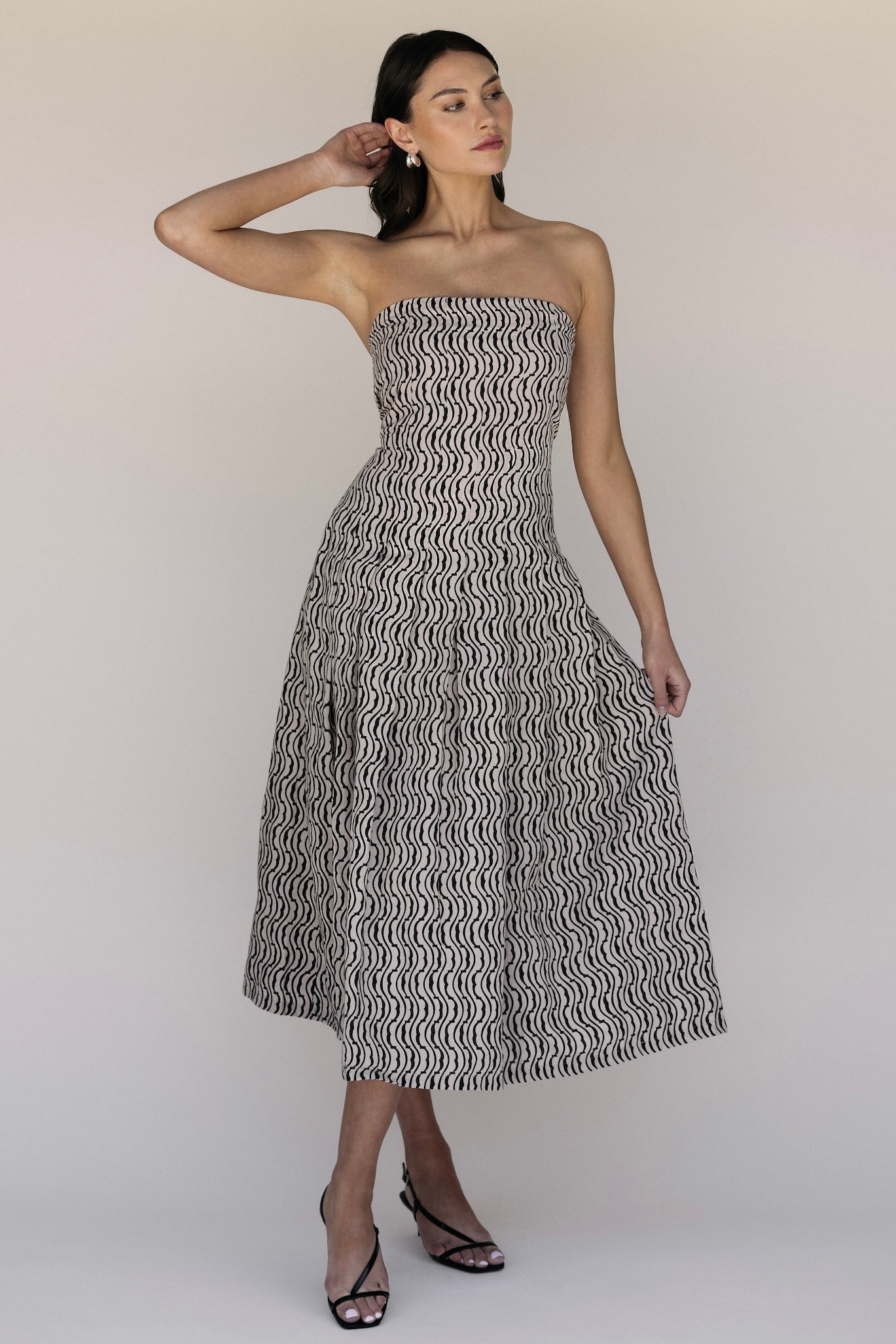 Summer dress, linen dress, strapless dress, cotton dress, beach dress 