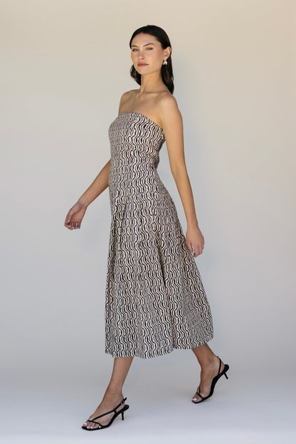 Summer dress, linen dress, strapless dress, cotton dress, beach dress 