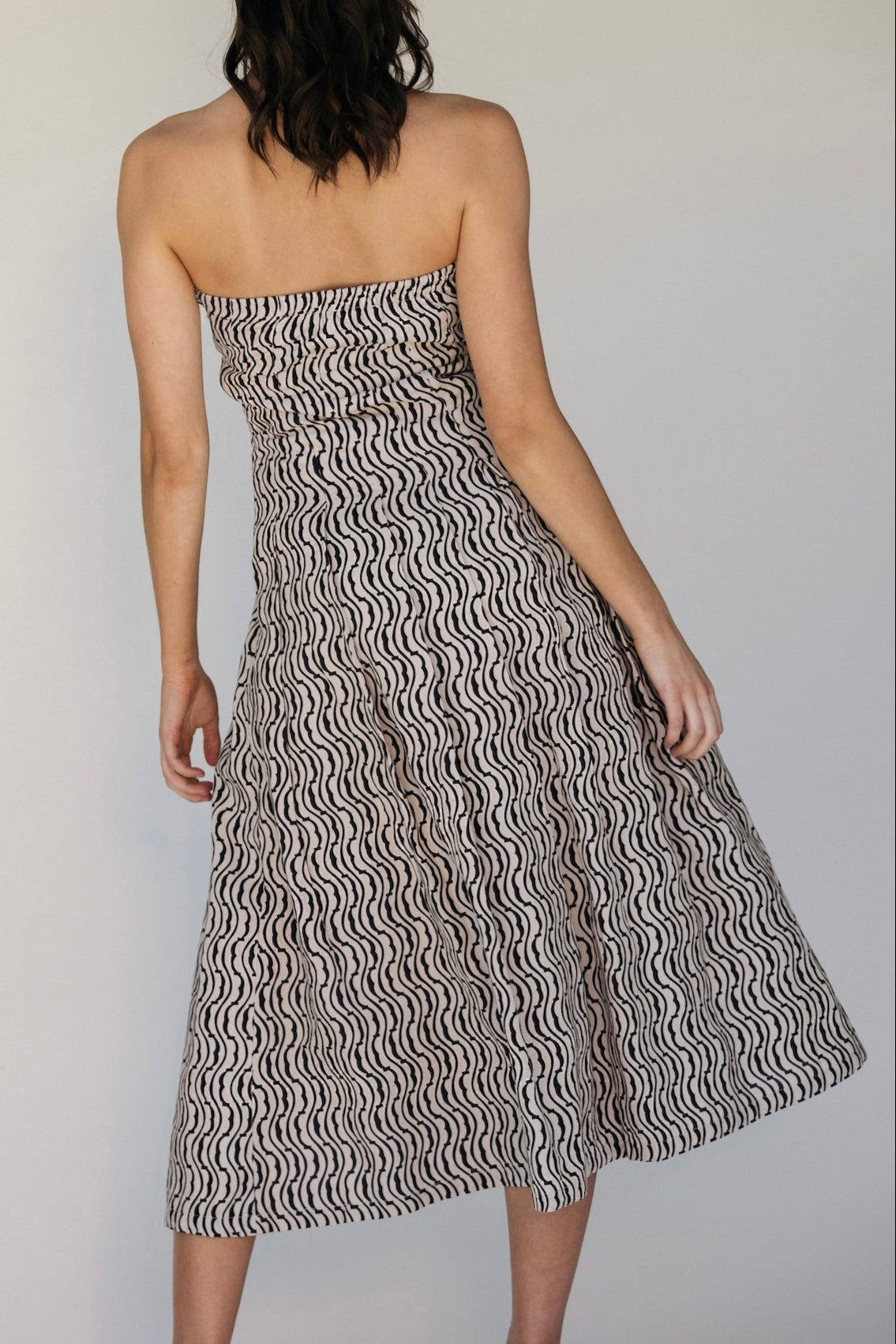 Summer dress, linen dress, strapless dress, cotton dress, beach dress 