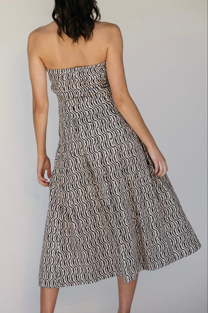 Summer dress, linen dress, strapless dress, cotton dress, beach dress 