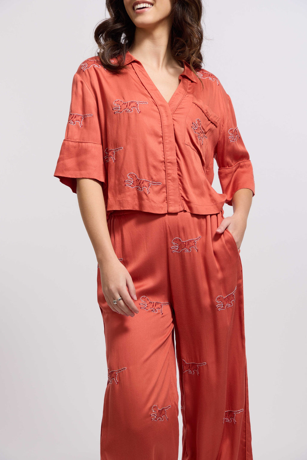 Tiger Loungewear Set - Rose at Dawn (Coral)