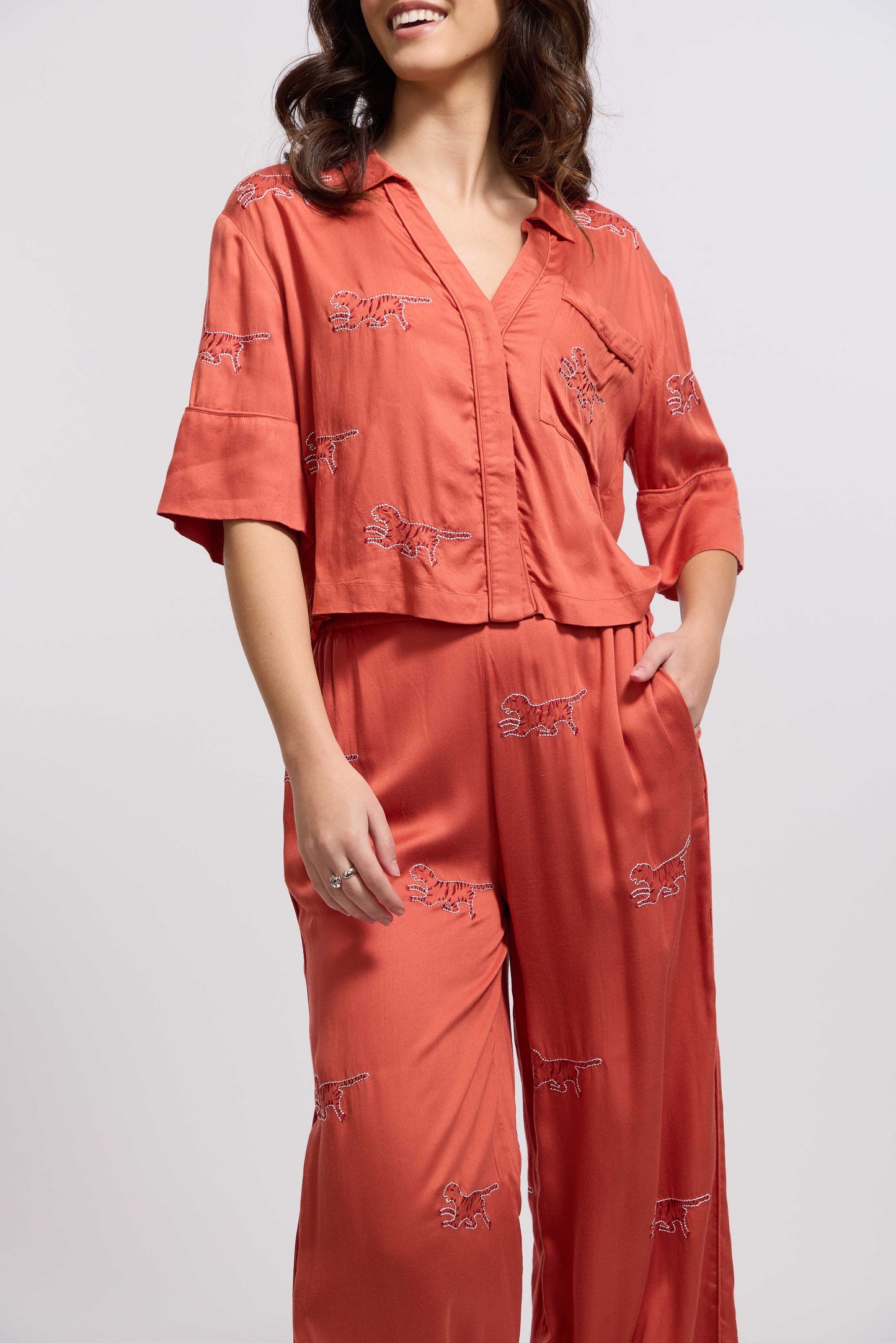 Tiger Loungewear Set - Rose at Dawn (Coral)