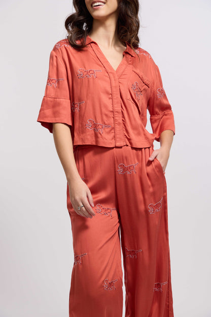 Tiger Loungewear Set - Rose at Dawn (Coral)
