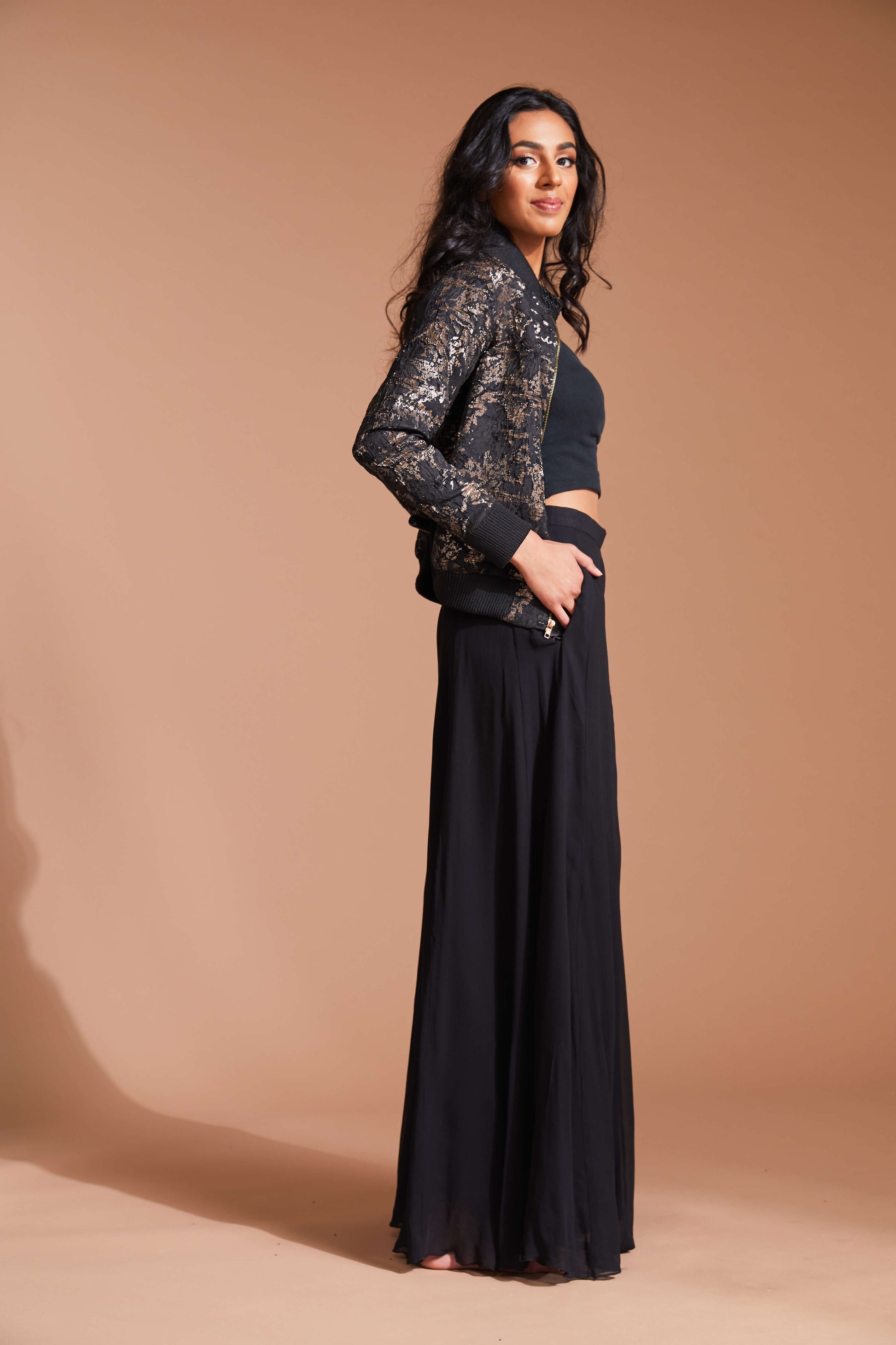 Georgette palazzo with pockets