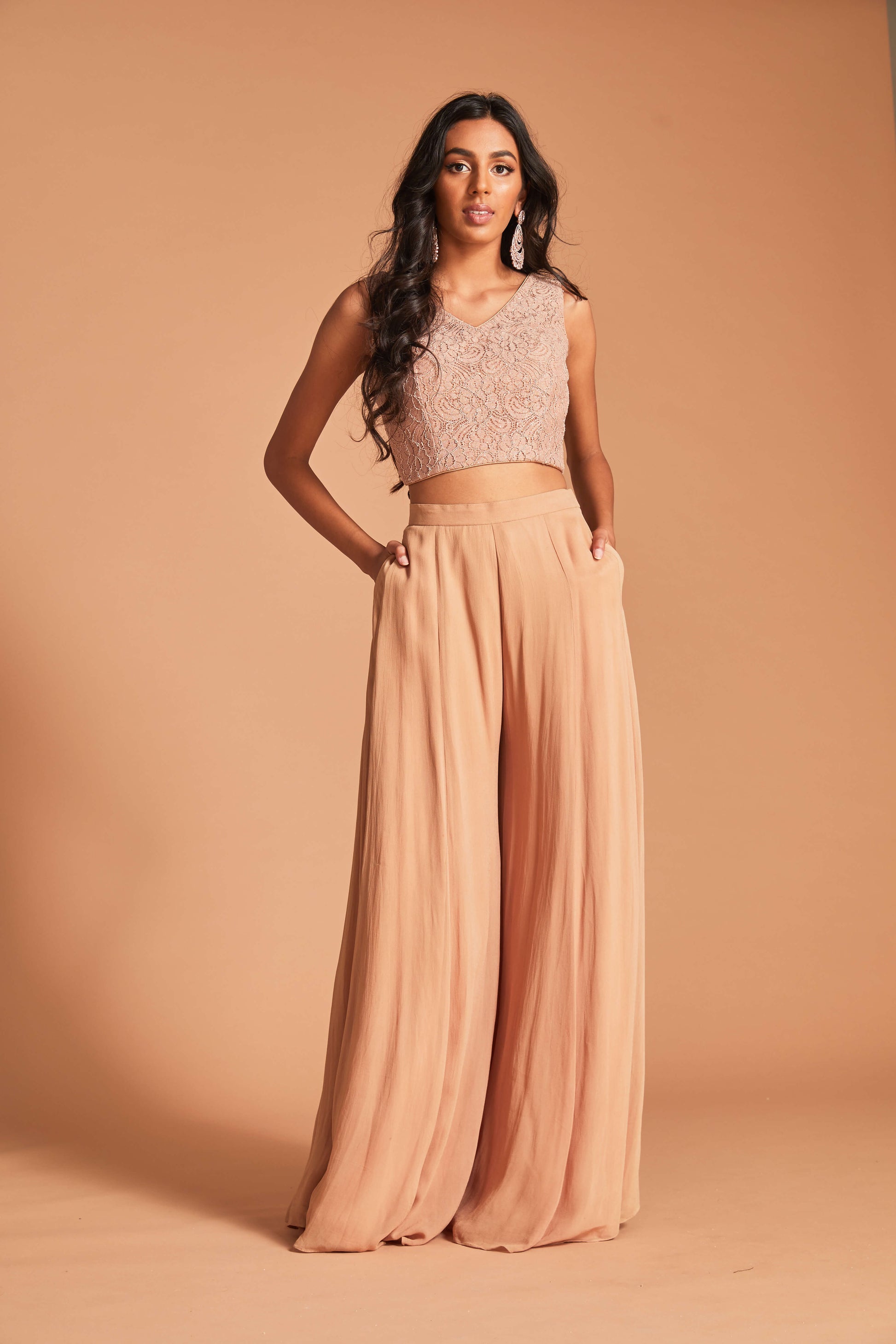 Georgette palazzo with pockets