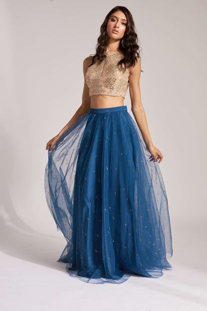 Lehenga outfit without tulle can can skirt underneath